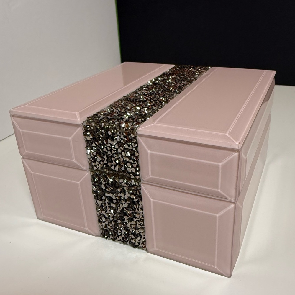 JM by Julien MacDonald Pink Mirrored Trinket Jewelry Box Marcasite-like Accent